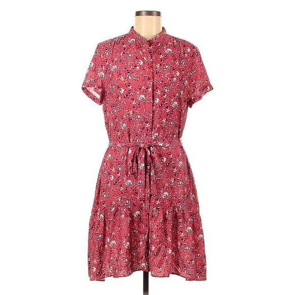 NWT Ellsworth & Ivey Chloe Pink Floral Boho Peasant Ruffled Hem Dress - Picture 2 of 13